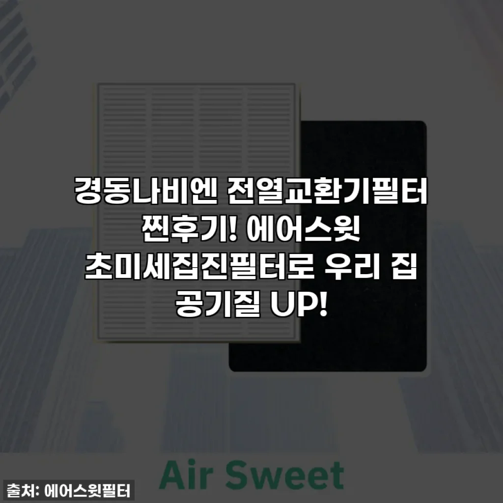 경동나비엔 전열교환기필터 찐후기! 에어스윗 초미세집진필터로 우리 집 공기질 UP!