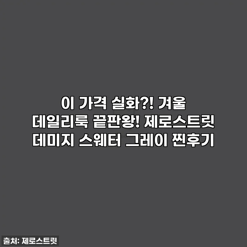 이 가격 실화?! 겨울 데일리룩 끝판왕! 제로스트릿 데미지 스웨터 그레이 찐후기