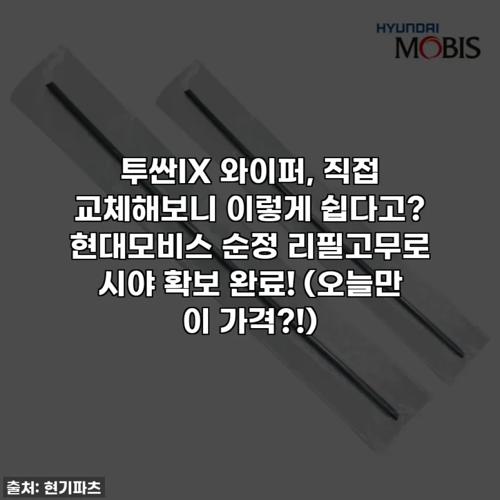 투싼IX 와이퍼, 직접 교체해보니 이렇게 쉽다고? 현대모비스 순정 리필고무로 시야 확보 완료! (오늘만 이 가격?!)