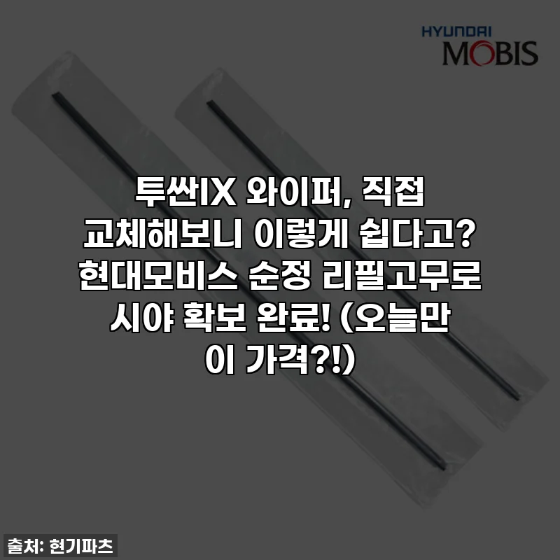 투싼IX 와이퍼, 직접 교체해보니 이렇게 쉽다고? 현대모비스 순정 리필고무로 시야 확보 완료! (오늘만 이 가격?!)