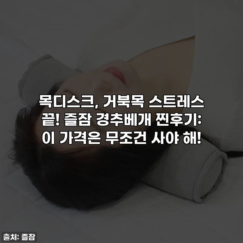 목디스크, 거북목 스트레스 끝! 즐잠 경추베개 찐후기: 이 가격은 무조건 사야 해!