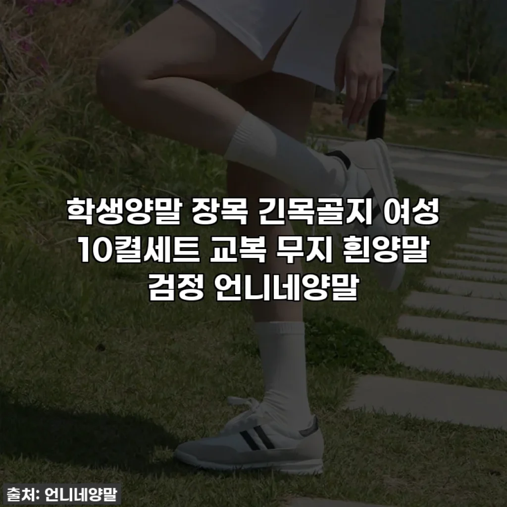 학생양말 장목 긴목골지 여성 10켤세트 교복 무지 흰양말 검정 언니네양말