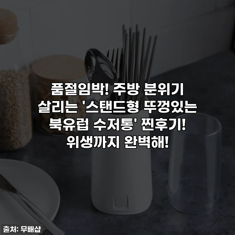 ✨ 품절임박! 주방 분위기 살리는 '스탠드형 뚜껑있는 북유럽 수저통' 찐후기! 위생까지 완벽해!