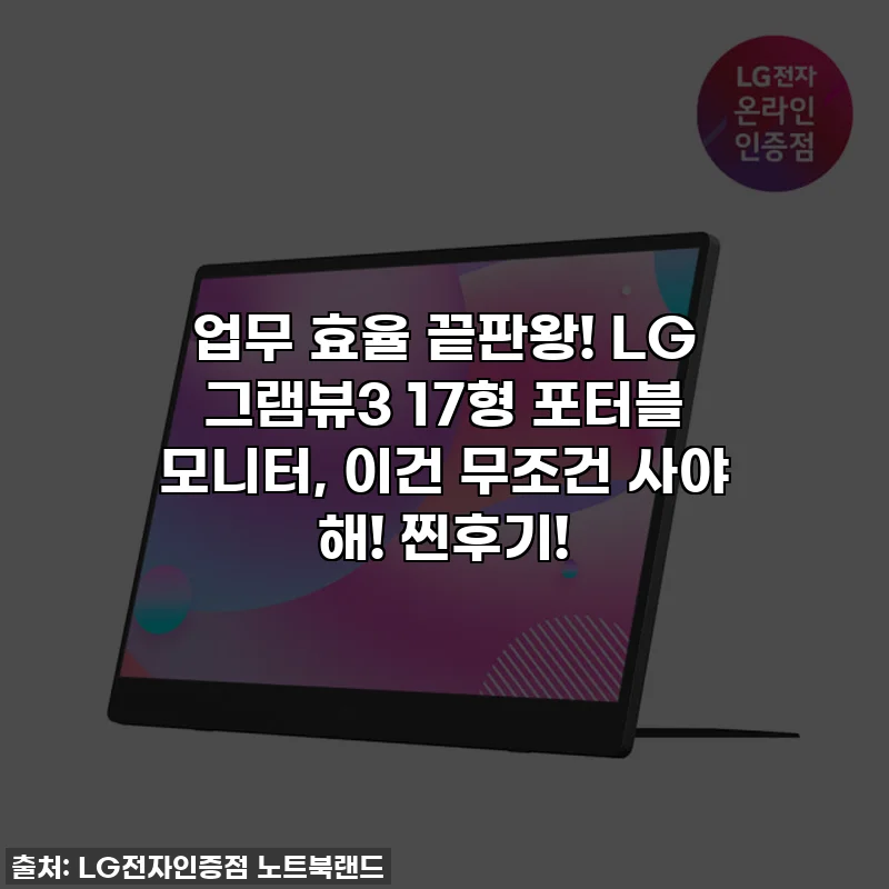 업무 효율 끝판왕! LG 그램뷰3 17형 포터블 모니터, 이건 무조건 사야 해! 찐후기!