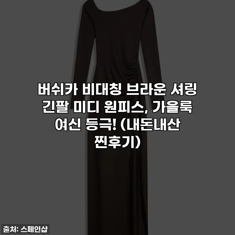 버쉬카 비대칭 브라운 셔링 긴팔 미디 원피스, 가을룩 여신 등극! 🍂 (내돈내산 찐후기)