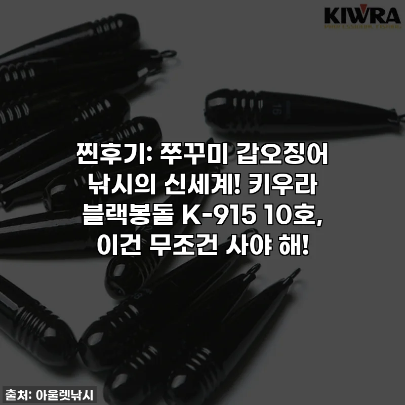 찐후기: 쭈꾸미 갑오징어 낚시의 신세계! 키우라 블랙봉돌 K-915 10호, 이건 무조건 사야 해!