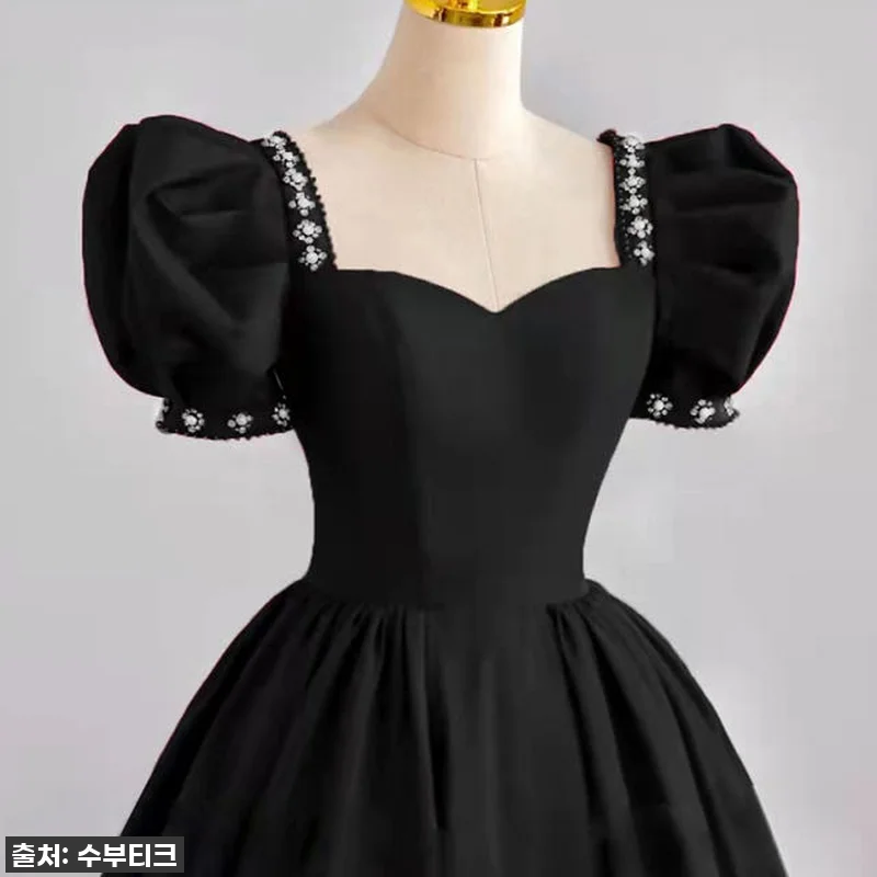 찐후기! 럭셔리 벨벳 새틴 블랙드레스 관련 이미지 2