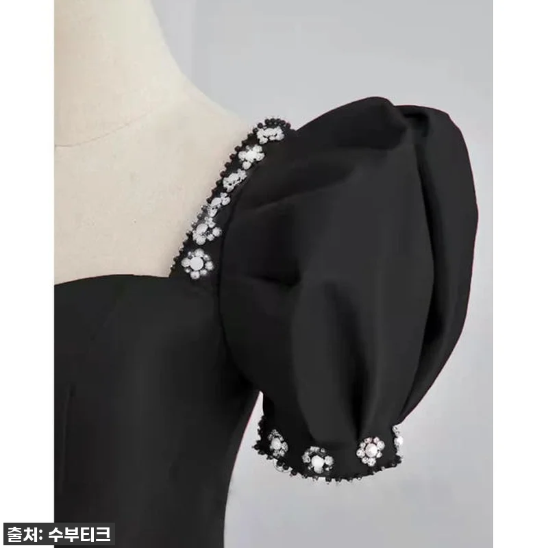 찐후기! 럭셔리 벨벳 새틴 블랙드레스 관련 이미지 3