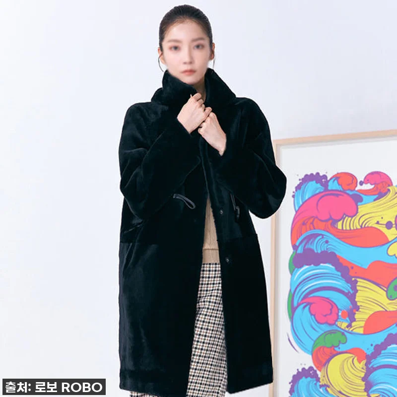 로보 리버시블 후드 롱 무스탕 토글 관련 이미지 3