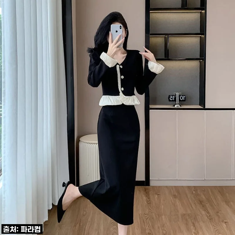 진정한 봄의 여신으로 만들어주는! 여성 봄 V넥 러플 롱원피스 찐후기