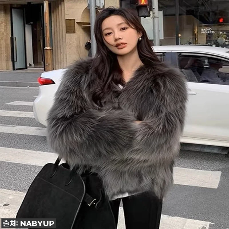 리얼 폭스퍼 모피 자켓 퍼아우터 숏기 관련 이미지 1