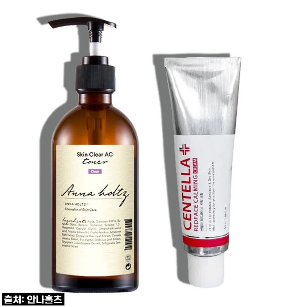 안나홀츠 여성 여자 문제성피부 스킨 300ml 세븐틱 붉은피부 크림 50ml 2종 세트 피지 진정 화장품