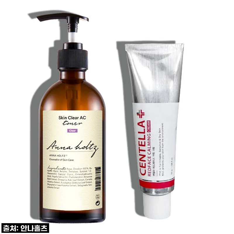 안나홀츠 여성 여자 문제성피부 스킨 300ml 세븐틱 붉은피부 크림 50ml 2종 세트 피지 진정 화장품