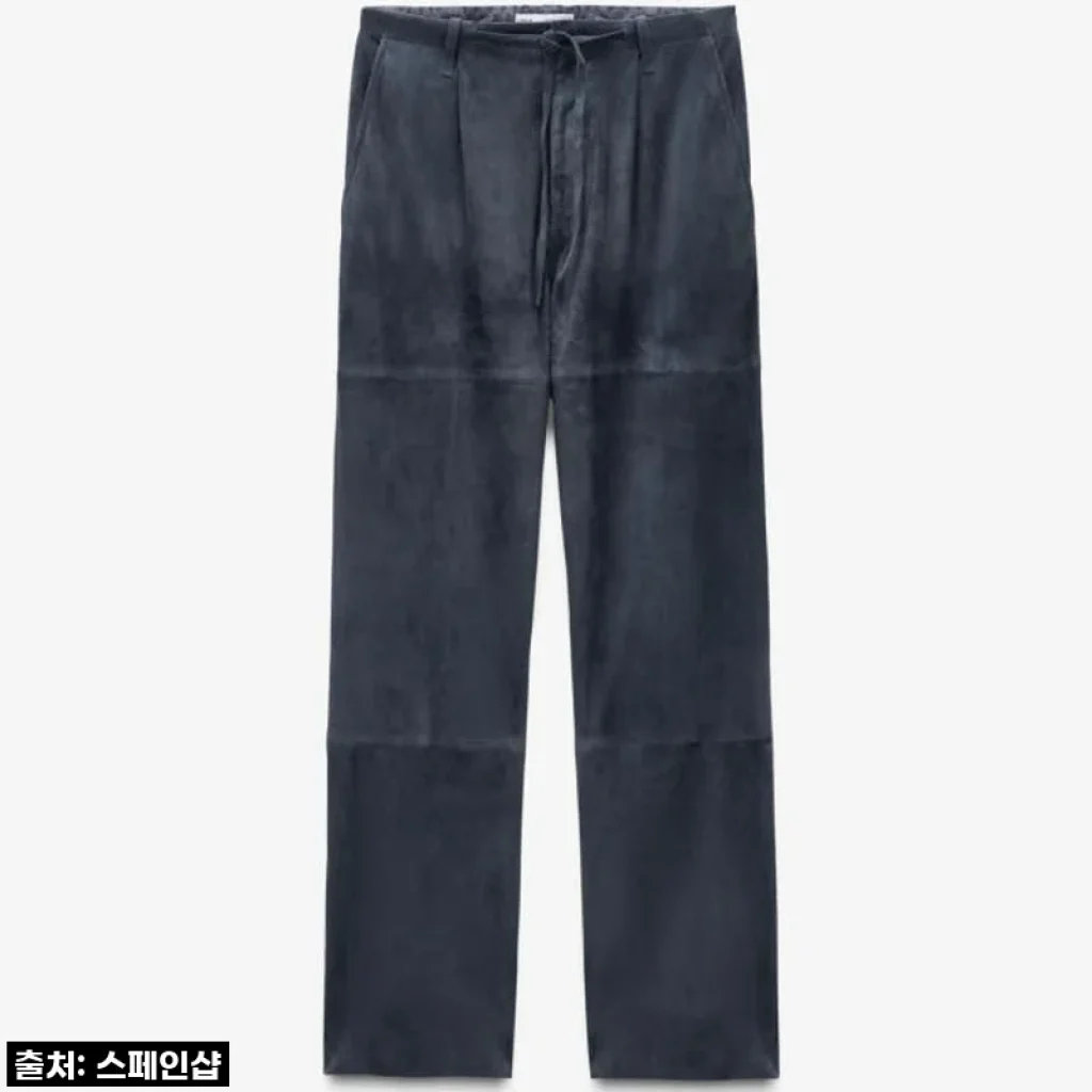 자라 프리미엄 스웨이드 레더 와이드 팬츠 6098/913 ANTHRACITE GREY