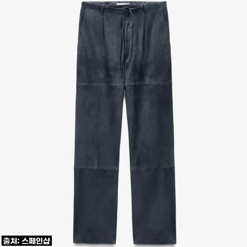 자라 프리미엄 스웨이드 레더 와이드 팬츠 6098/913 ANTHRACITE GREY