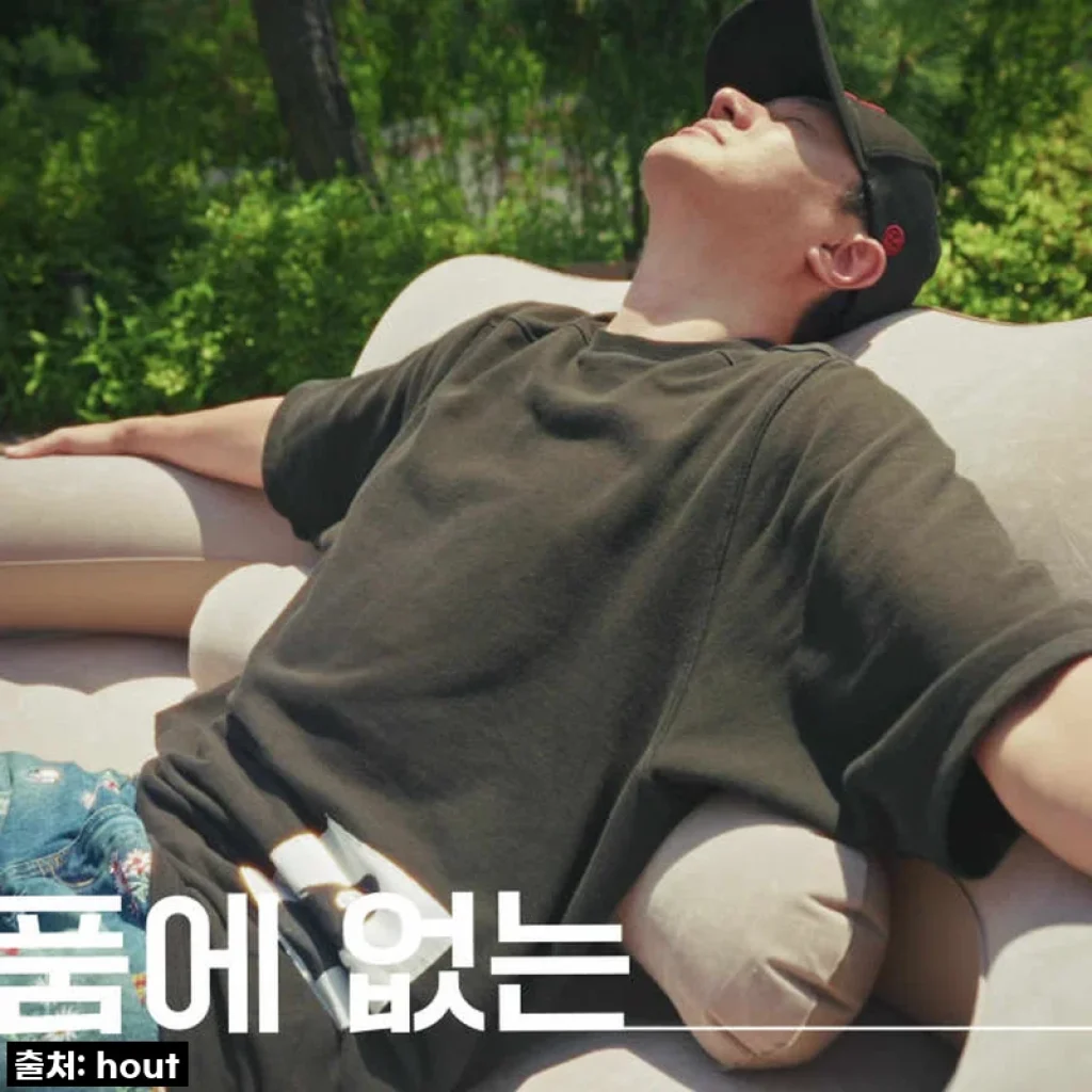 하웃도어 캠핑 에어 매트 더블, 40cm! 내추럴베이지 에어빔 침대로 꿀잠 예약 완료!