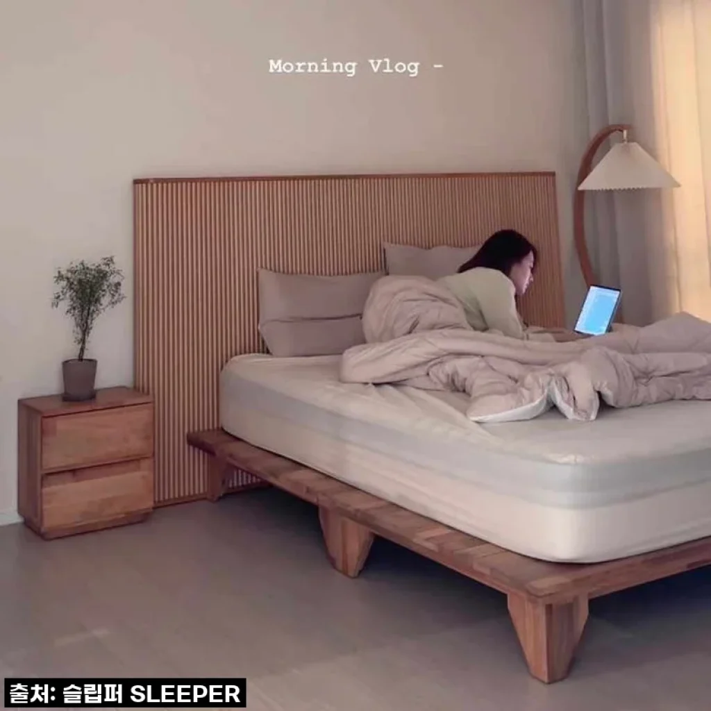 슬립퍼 포루바 신혼 부부 트윈 원목 호텔식 침대 프레임 LK 라지킹 사용 후기