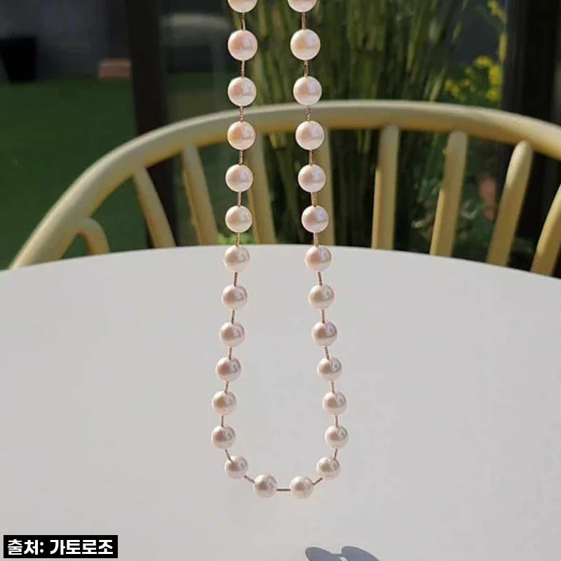 14k 진주목걸이 8~8.5mm 아코야 해수 진주 비드 목걸이 사용후기