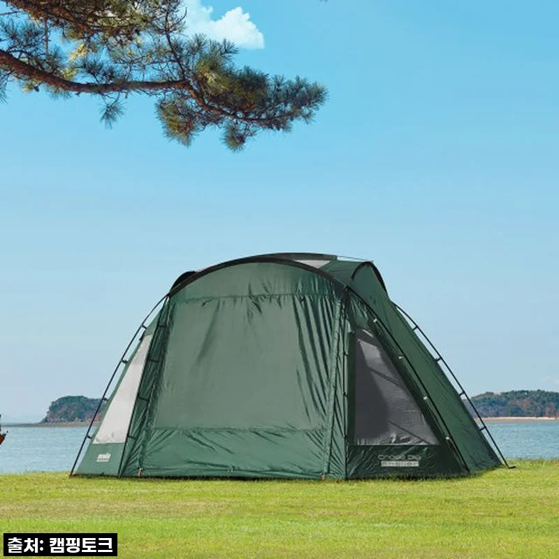 스노우라인 크로스빅 쉘터 4면개방 돔스타일 자립식 대형쉘터 사용후기