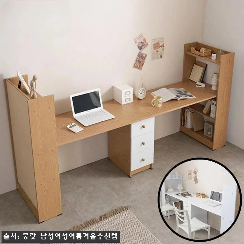 자매 책상 책장형 남매 책상 커플데스 관련 이미지 1