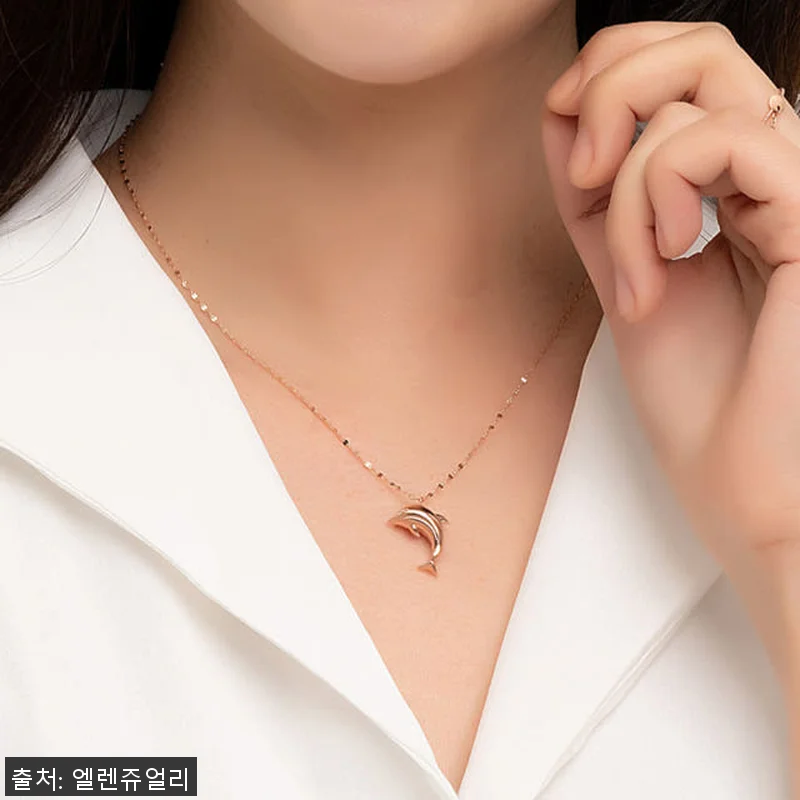 14k 비트 돌고래 금 목걸이 사용후 관련 이미지 1