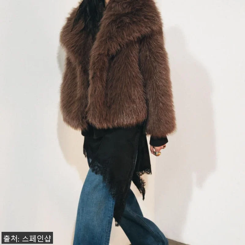 자라 프리미엄 페이크퍼 브라운 재킷 관련 이미지 1