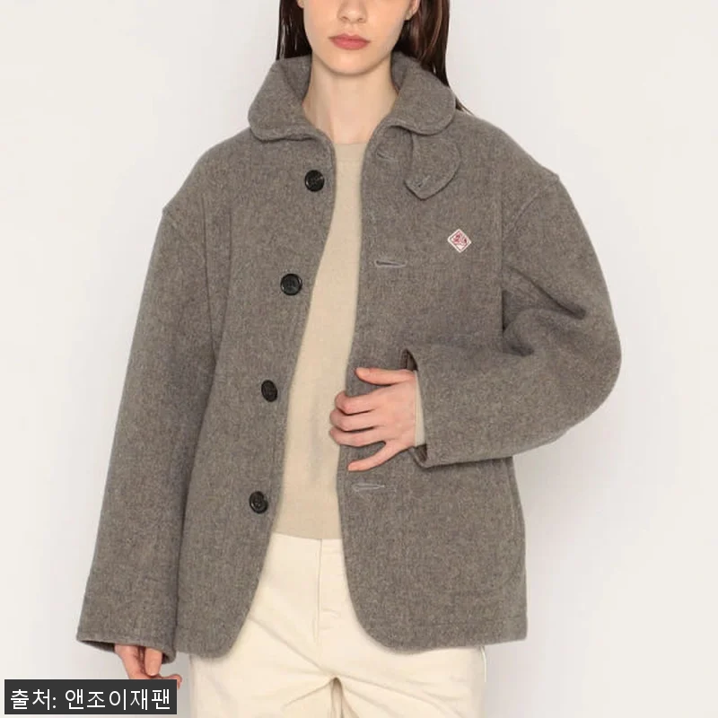 단톤 울 파일 라운드 카라 재킷 여성 관련 이미지 3