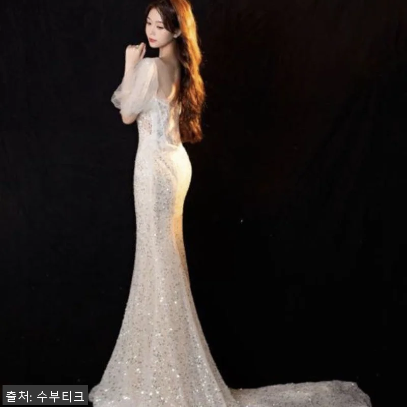 셀프웨딩드레스 파티 이브닝 스팽클 웨 관련 이미지 3