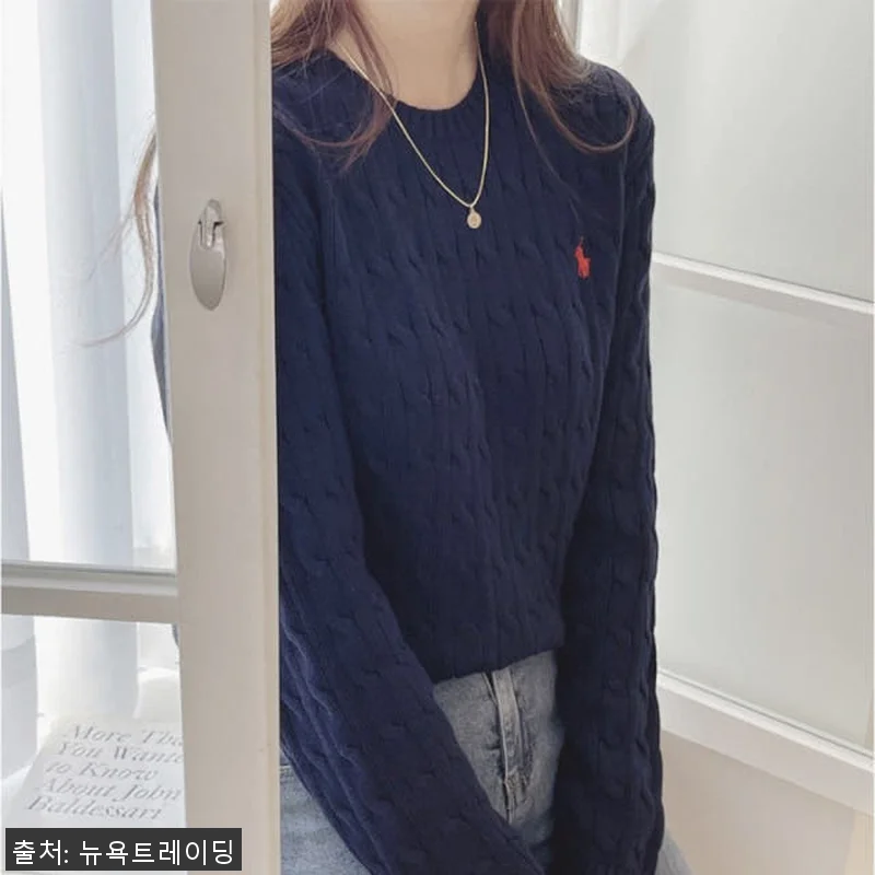 폴로랄프로렌 여성 케이블 꽈배기 코튼 관련 이미지 3