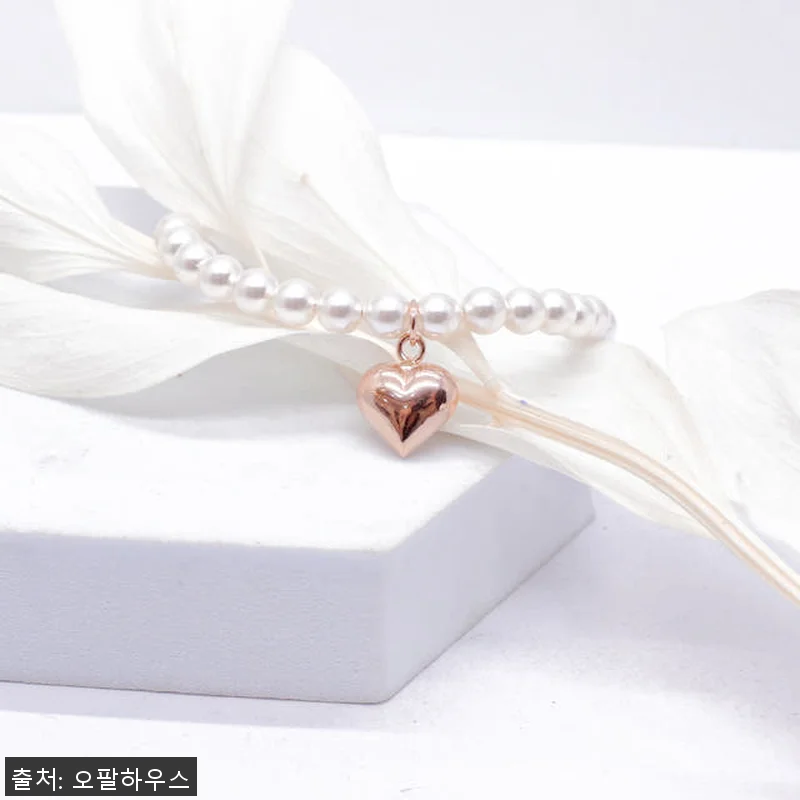 14k 통통하트 5mm 진주 팔찌 O 관련 이미지 3
