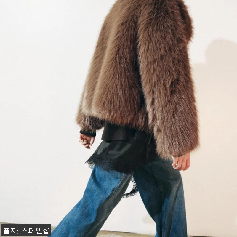 자라 프리미엄 페이크퍼 브라운 재킷 관련 이미지 3