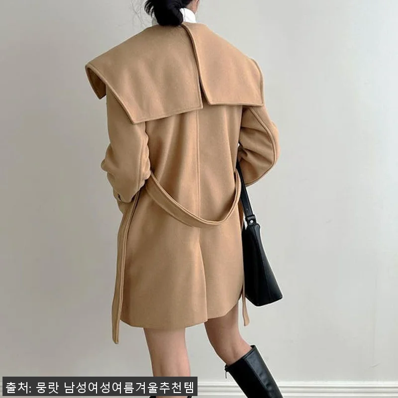 아이보리코트 여성모직반코트 빅카라하프 관련 이미지 4