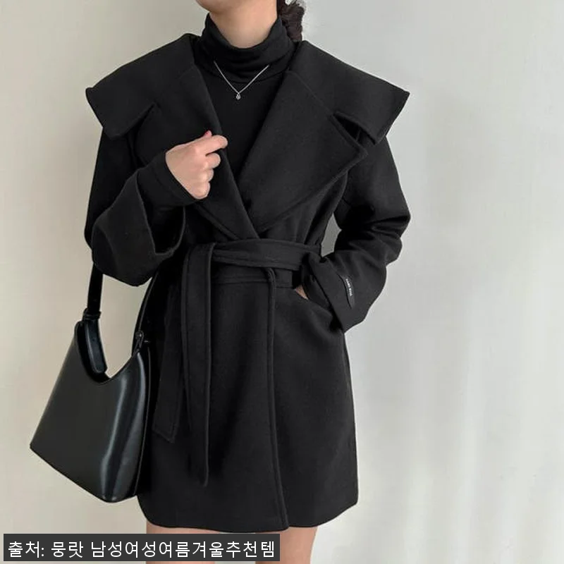 아이보리코트 여성모직반코트 빅카라하프 관련 이미지 6
