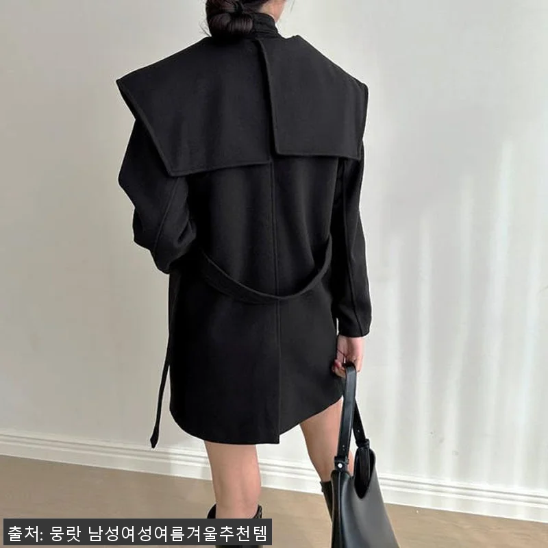 아이보리코트 여성모직반코트 빅카라하프 관련 이미지 7