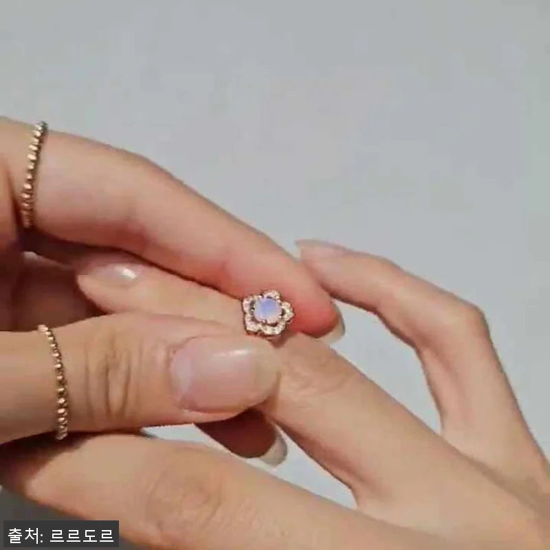 14k 18k 핑크 오팔 봄 꽃 반지 관련 이미지 9