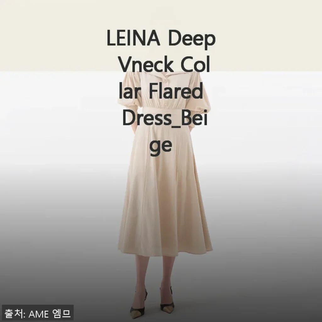 LEINA Deep Vneck Collar Flared Dress_Beige 사용후기: 우아함과 편안함이 공존하는 원피스