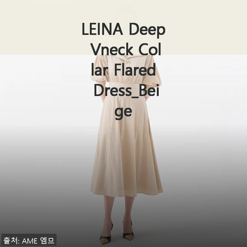 LEINA Deep Vneck Collar Flared Dress_Beige 사용후기: 우아함과 편안함이 공존하는 원피스