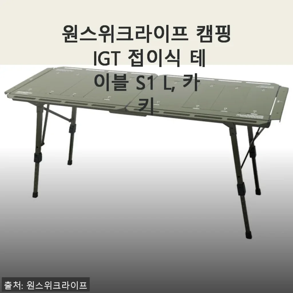 원스위크라이프 캠핑 IGT 접이식 테이블 S1 L, 카키 사용후기