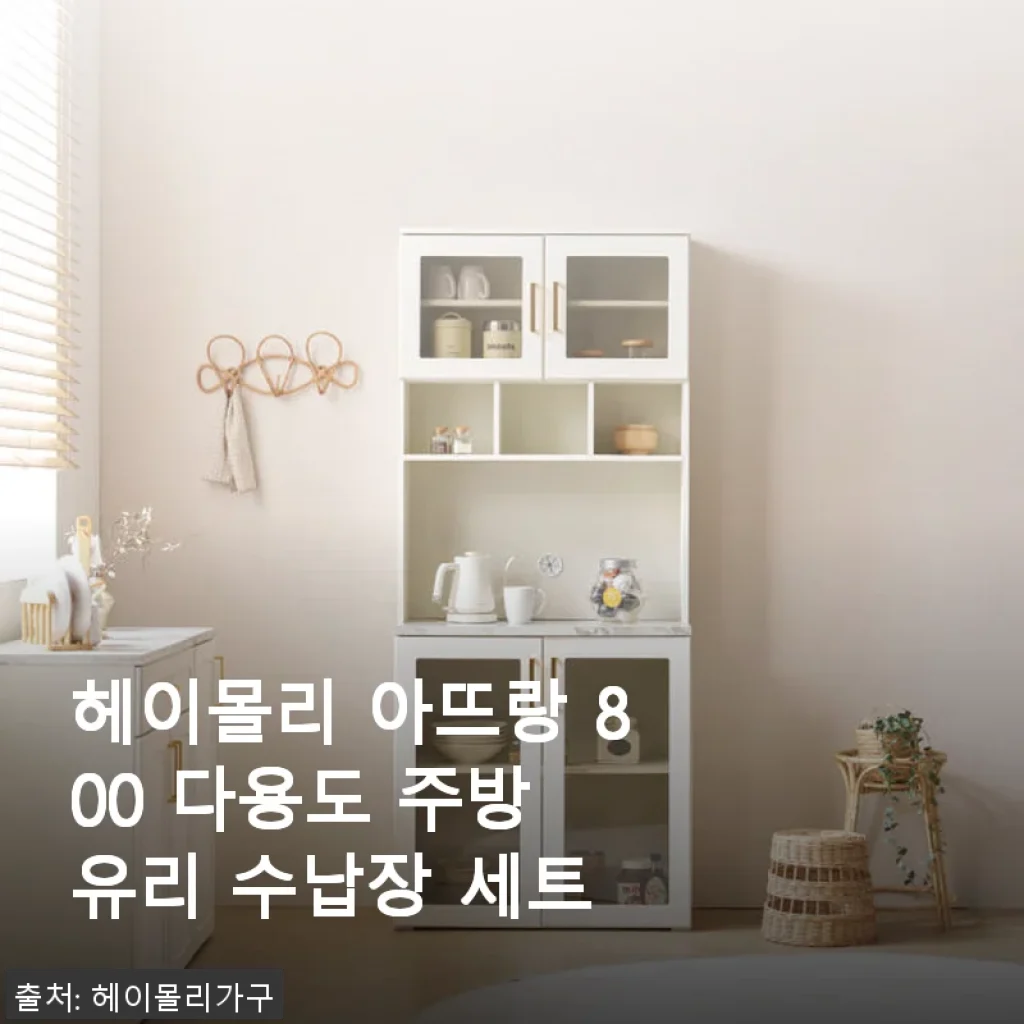 헤이몰리 아뜨랑 800 다용도 주방 유리 수납장 세트 사용후기