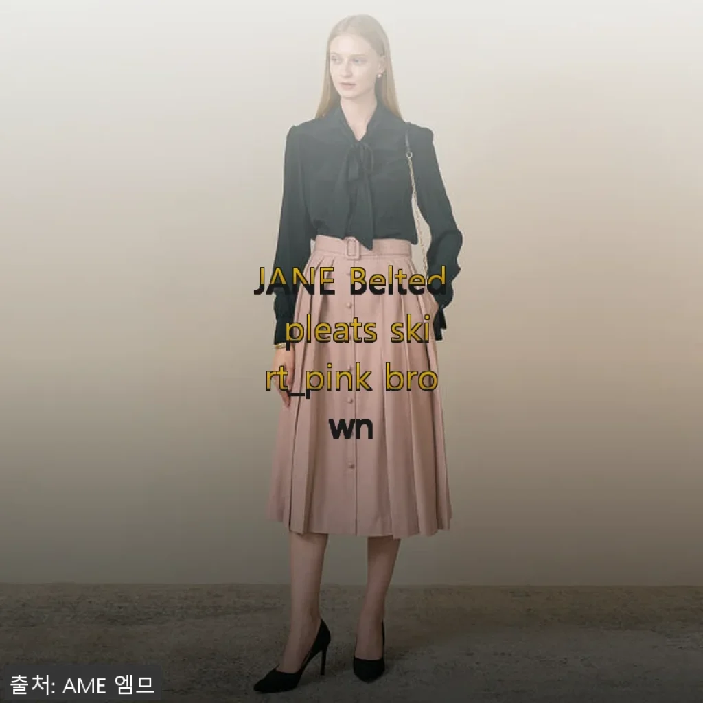 JANE Belted pleats skirt_pink brown 사용후기: 세련된 핏과 편안함이 공존하는 스커트
