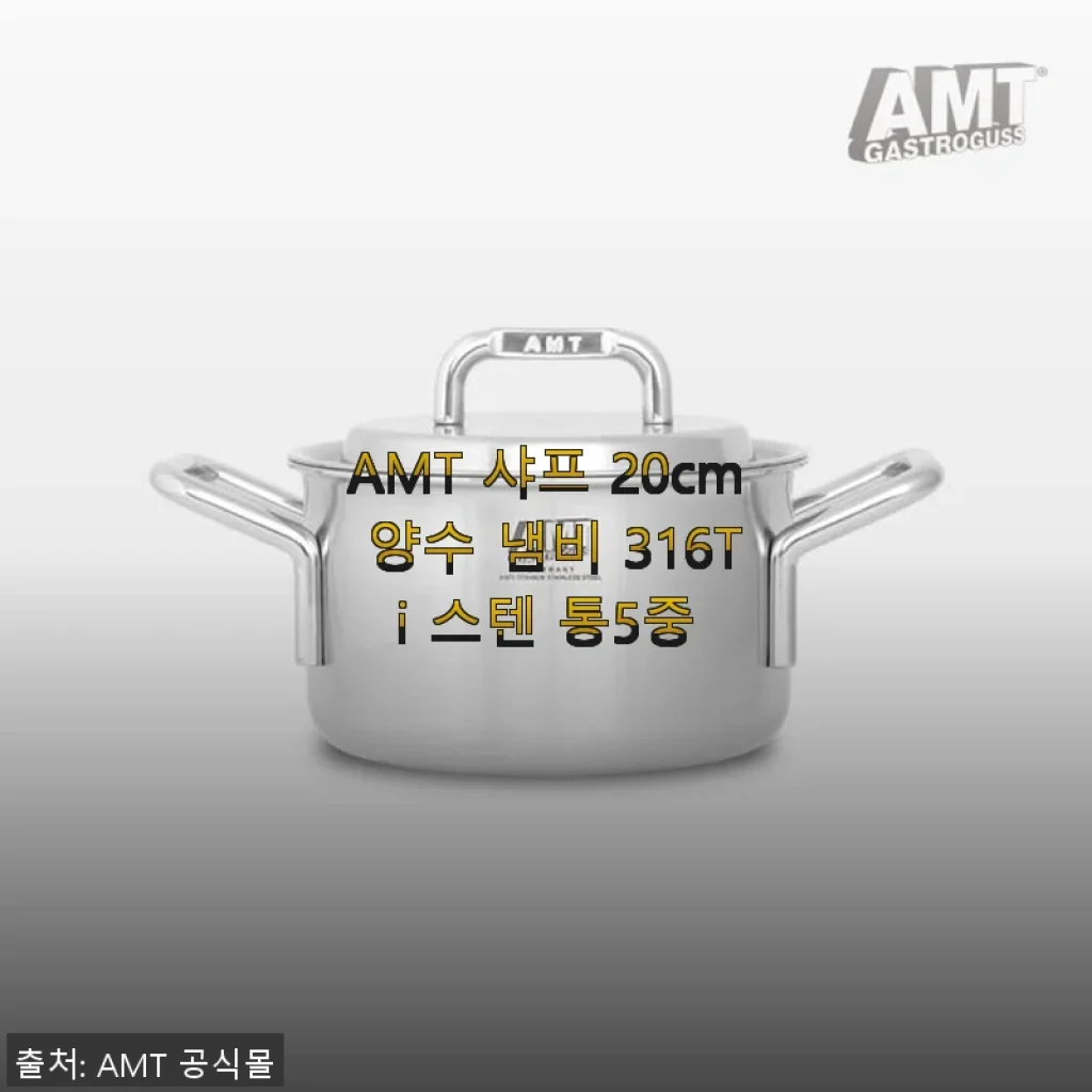 AMT 샤프 20cm 양수 냄비 316Ti 스텐 통5중 사용후기