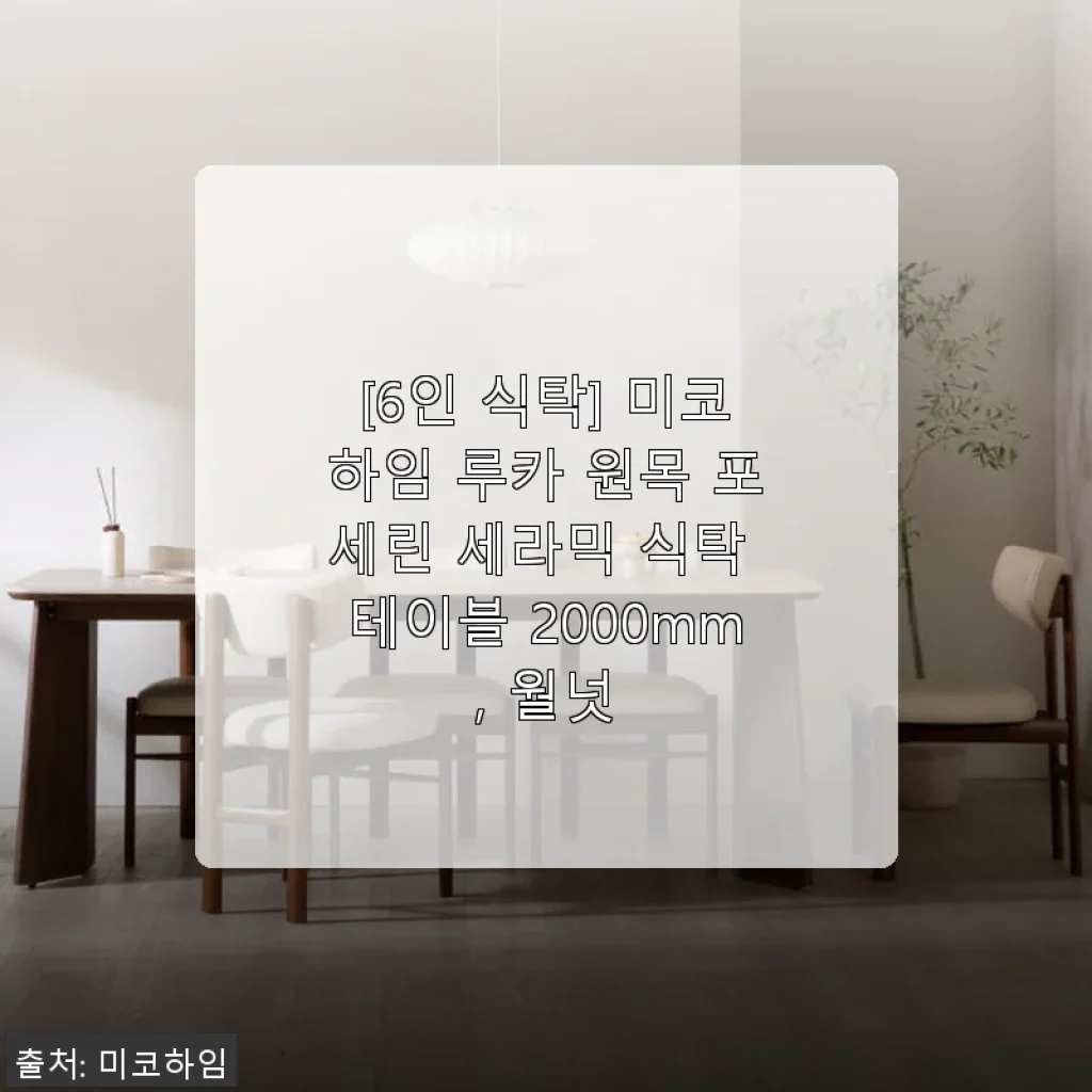 미코하임 루카 원목 포세린 세라믹 식탁 6인용 사용후기