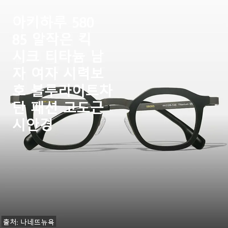 아키하루 58085 알작은 킥시크 티타늄 안경 사용후기 - 시력보호와 스타일을 동시에