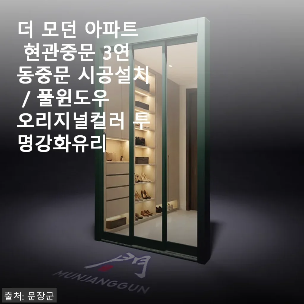 더 모던 아파트 현관중문 3연동중문 사용후기: 실측부터 깔끔한 시공까지 만족스러운 선택