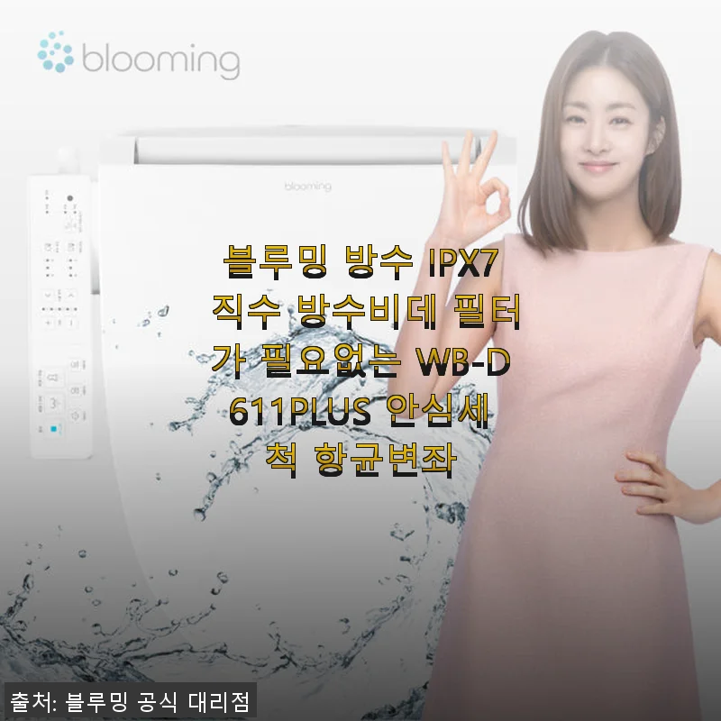 블루밍 방수 IPX7 직수 비데 WB-D611PLUS 사용후기 - 깔끔한 위생과 편리함에 반하다