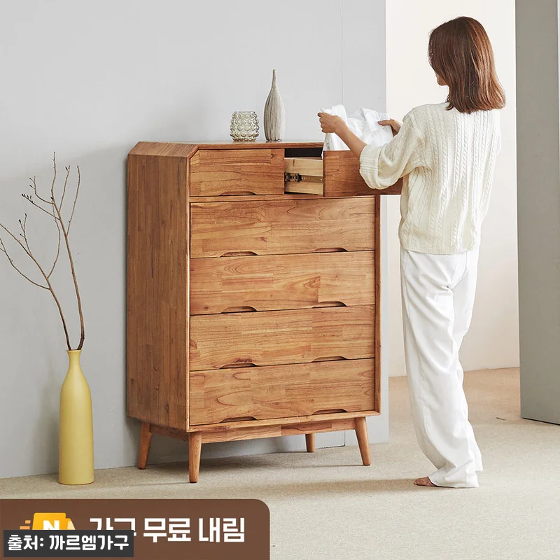 참죽나무 원목 루버린 5단 서랍장 8 관련 이미지 1