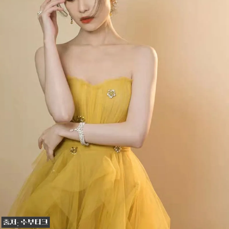 셀프웨딩 튜브탑 이브닝 드레스 사용후 관련 이미지 3