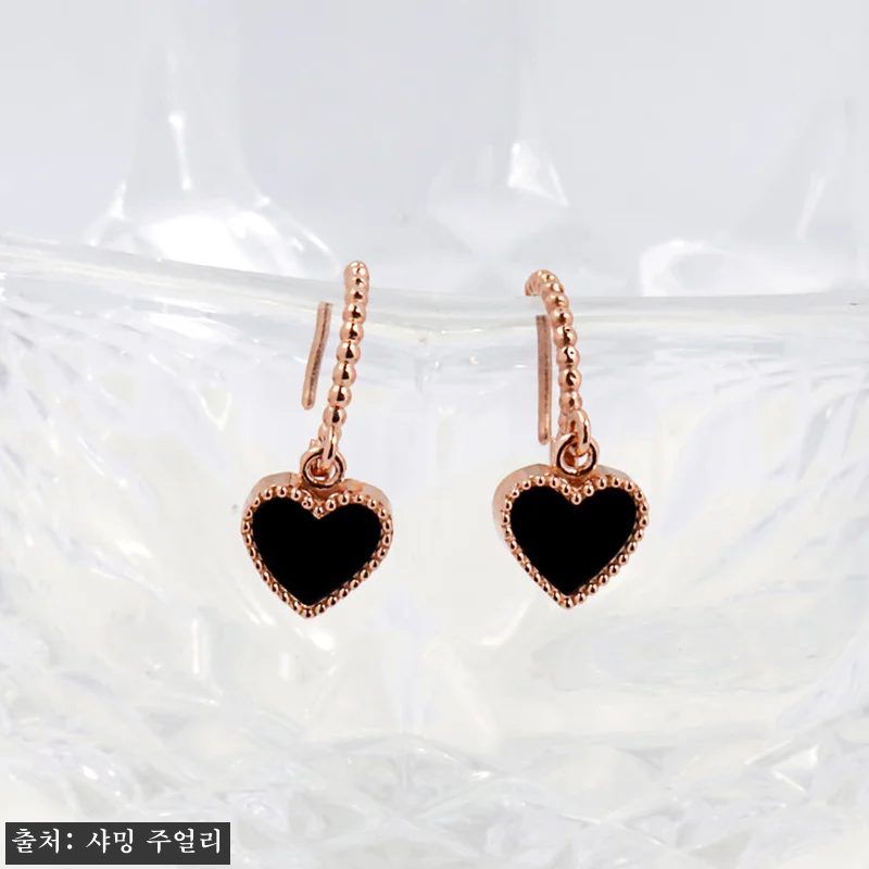 18K 마리 드롭 하트 블랙 오닉스 관련 이미지 3