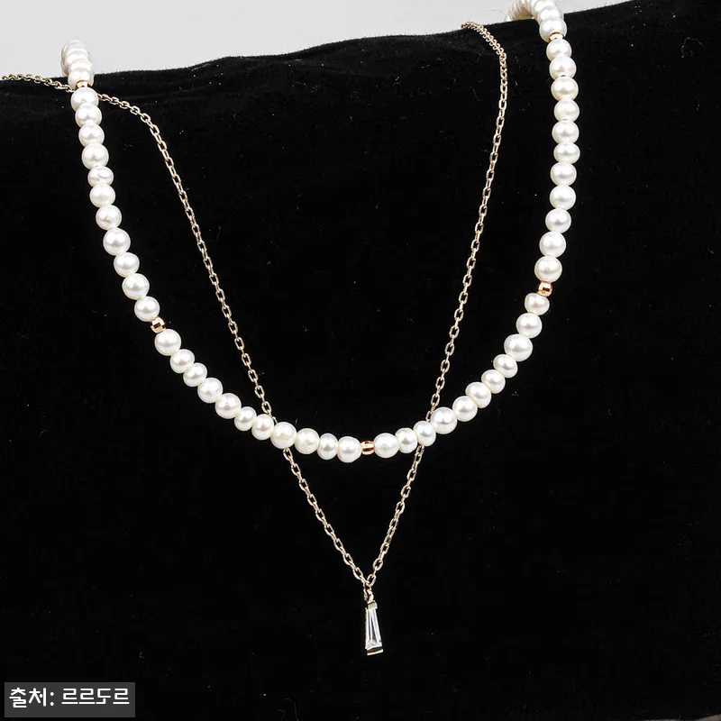 14k 담수 진주 비드 초커 목걸이 관련 이미지 4