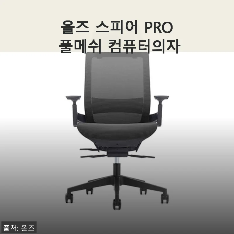 올즈 스피어 PRO 풀메쉬 컴퓨터의자 사용후기: 장시간 작업에도 편안한 선택